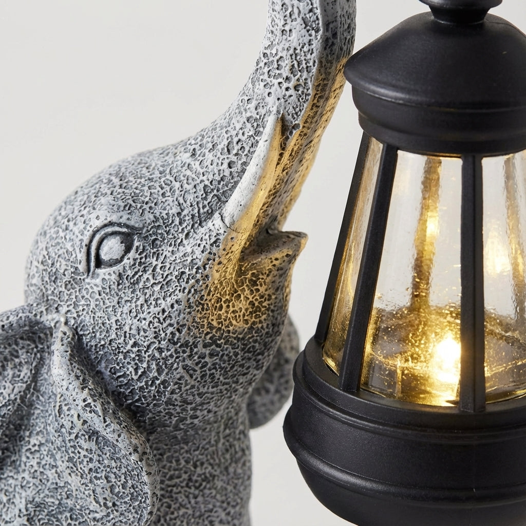 Solar-Powered Elephant Garden Light with Automatic LED Ambient Lighting