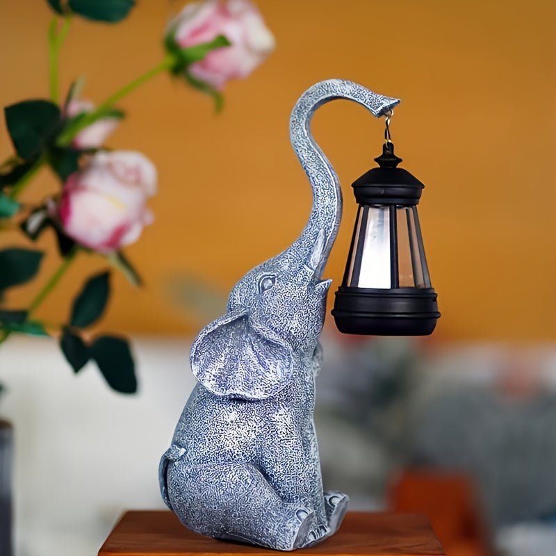 Solar-Powered Elephant Garden Light with Automatic LED Ambient Lighting