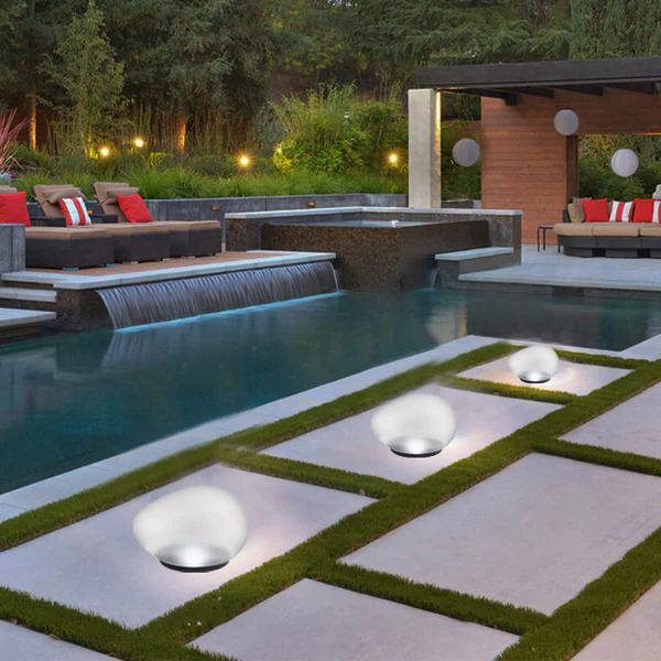 Solar-Powered LED Light with Glass Design
