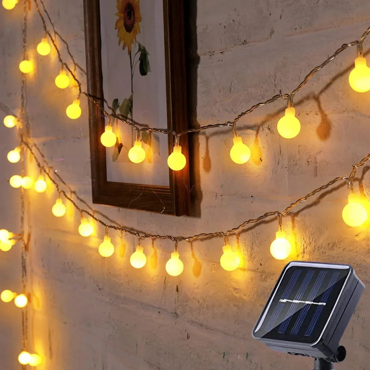 Solar-Powered LED String Lights - Outdoor | Multicolor & Weatherproof