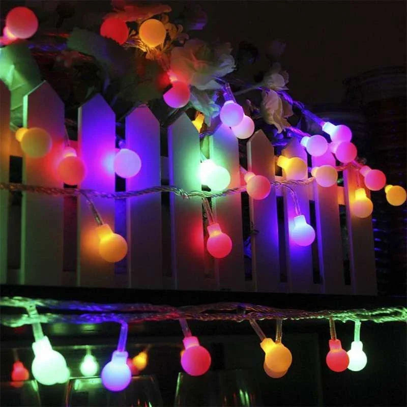 Solar-Powered LED String Lights - Outdoor | Multicolor & Weatherproof