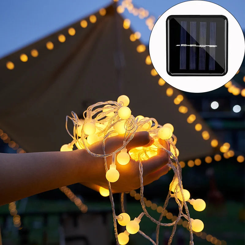 Solar-Powered LED String Lights - Outdoor | Multicolor & Weatherproof