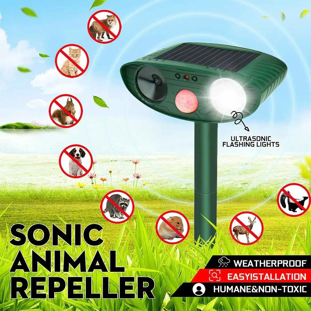 Solar-Powered Ultrasonic Deer Repellent - Pack of 4
