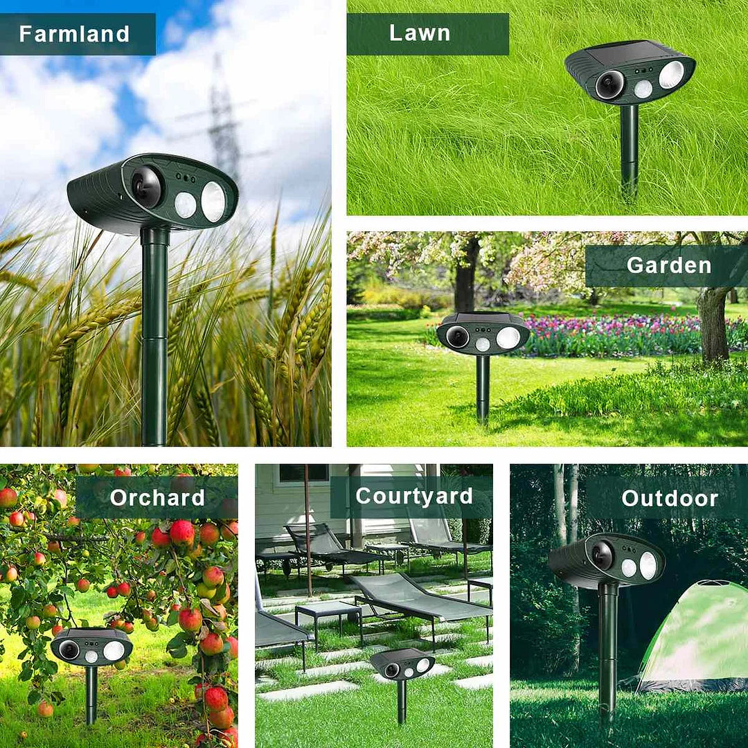 Solar-Powered Ultrasonic Deer Repellent - Pack of 4
