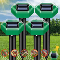 Solar-Powered Ultrasonic Mole Repellers - Pack of 4