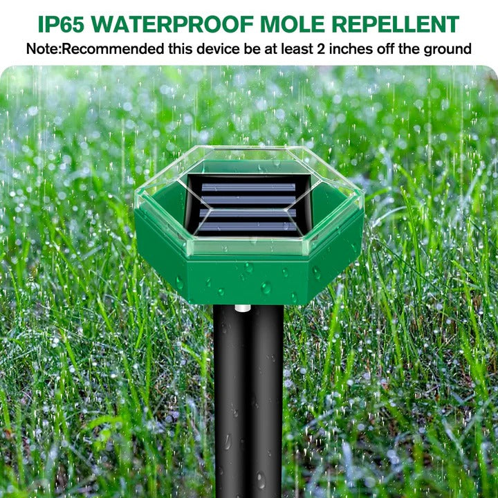 Solar-Powered Ultrasonic Mole Repellers - Pack of 4