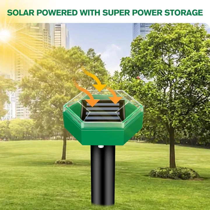 Solar-Powered Ultrasonic Mole Repellers - Pack of 4