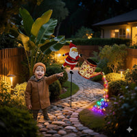 Solar Santa Watering Can String Lights – Outdoor Christmas String Lights