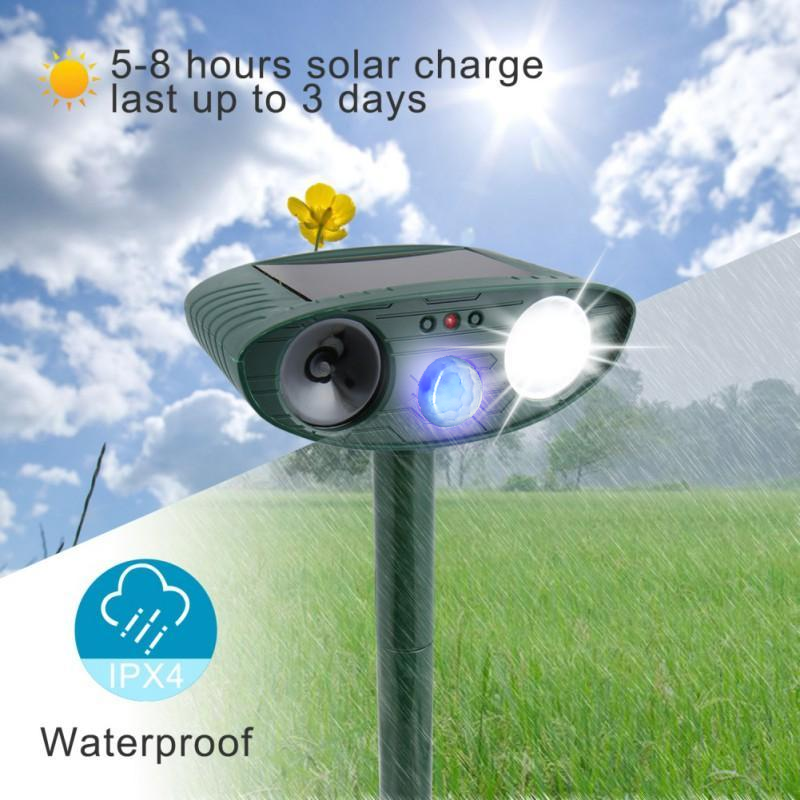Solar Ultrasonic Outdoor and Garden Cat Repeller
