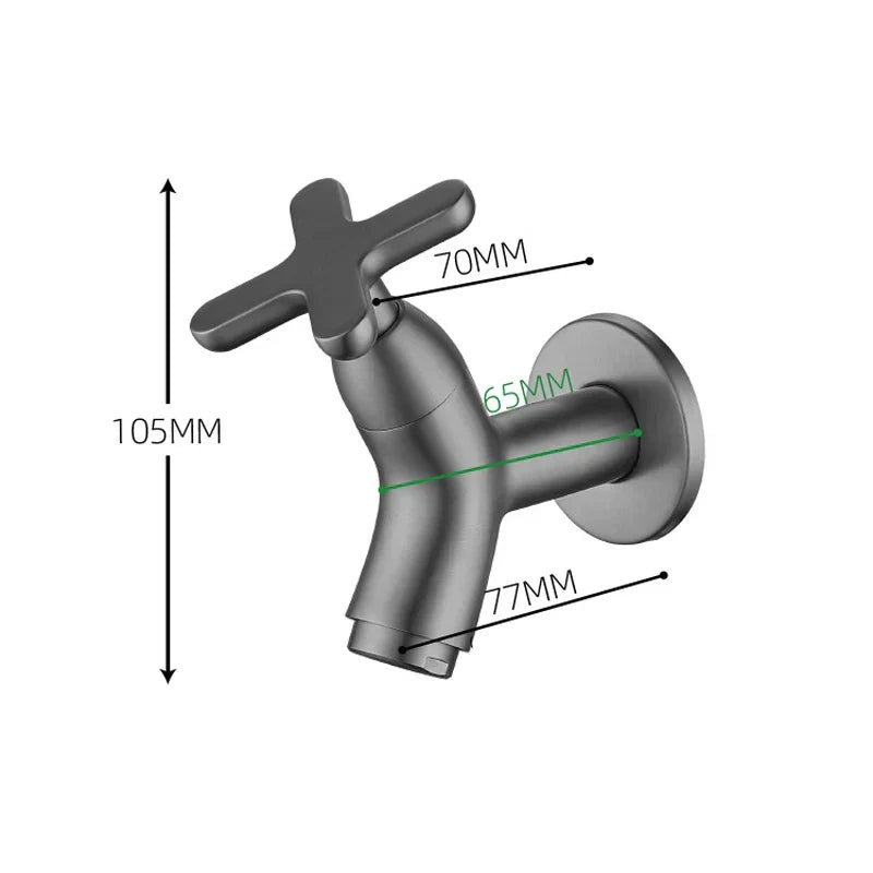 Solid Brass Wall Faucet - Cold Water Only