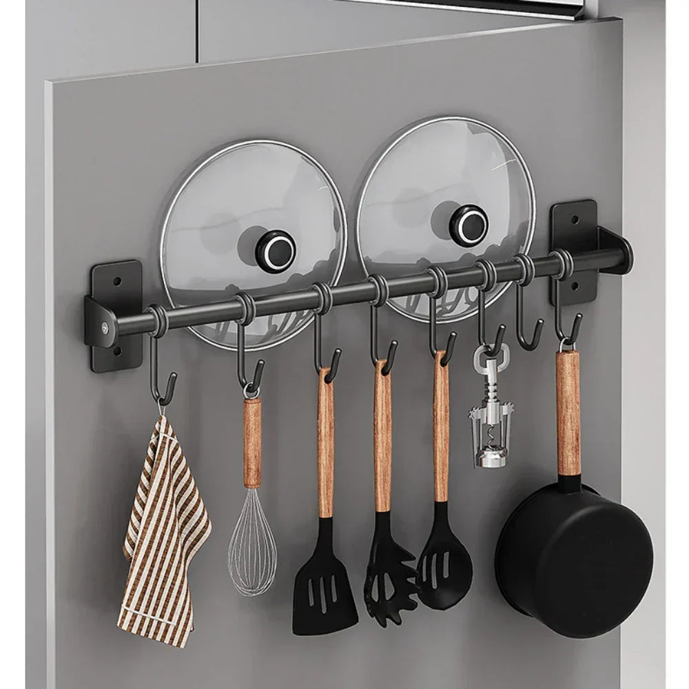 Space-Saving & Sturdy Black Steel Organizer Bar
