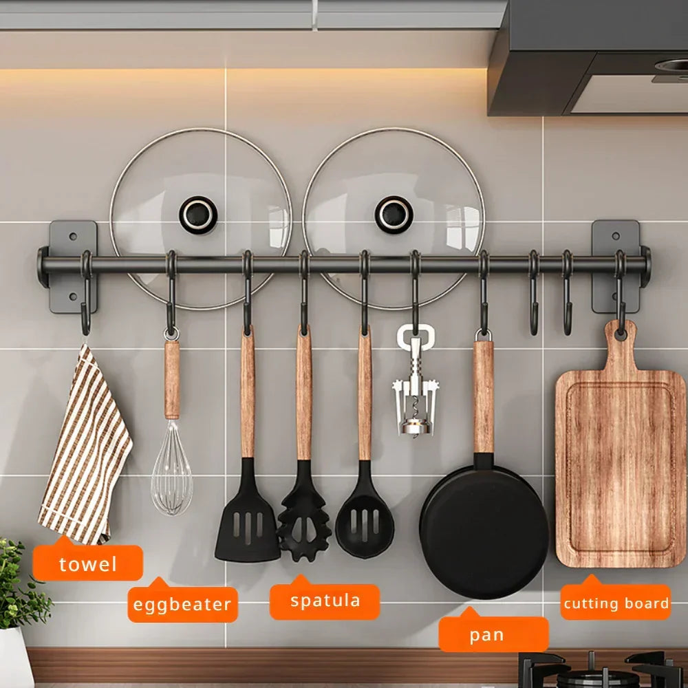 Space-Saving & Sturdy Black Steel Organizer Bar