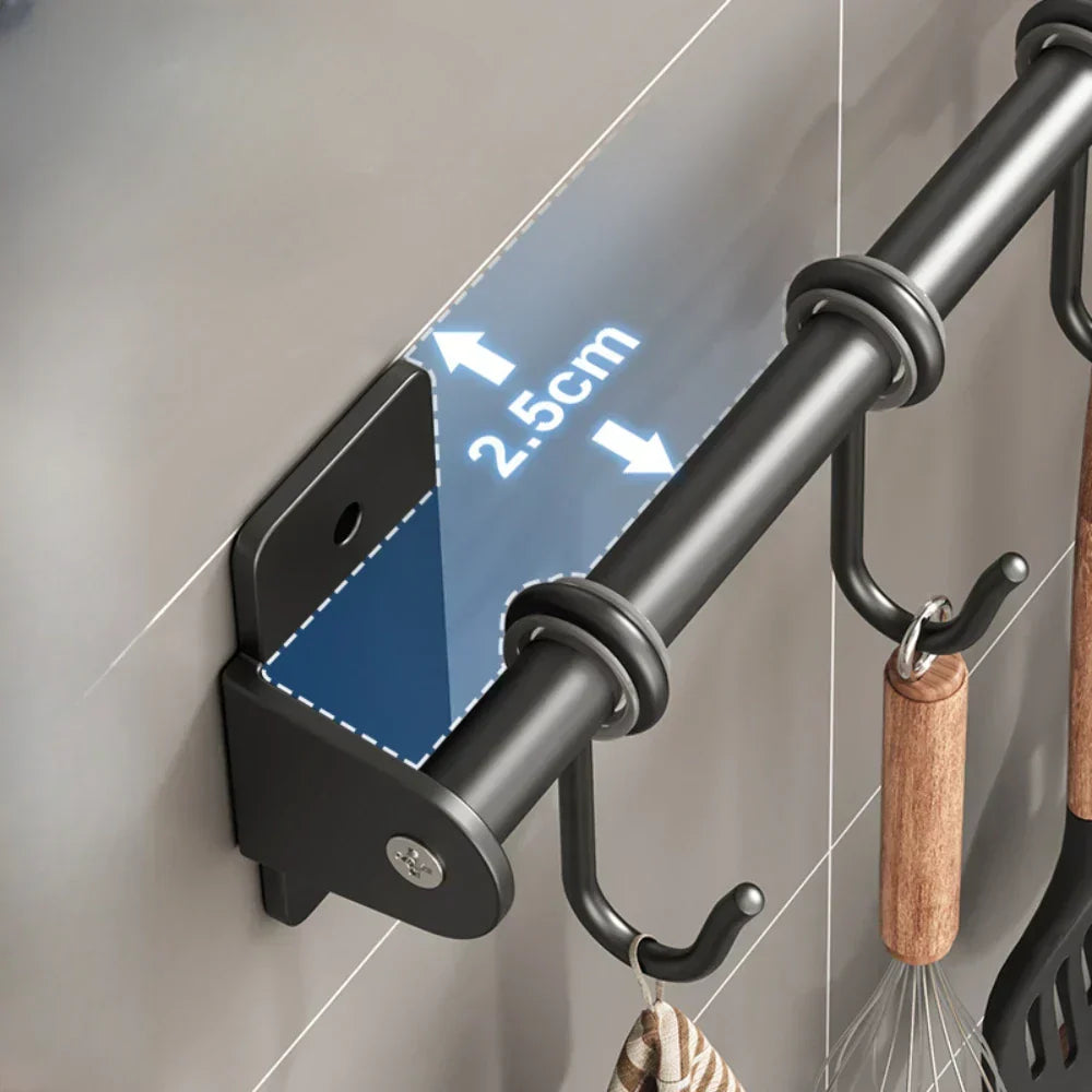Space-Saving & Sturdy Black Steel Organizer Bar
