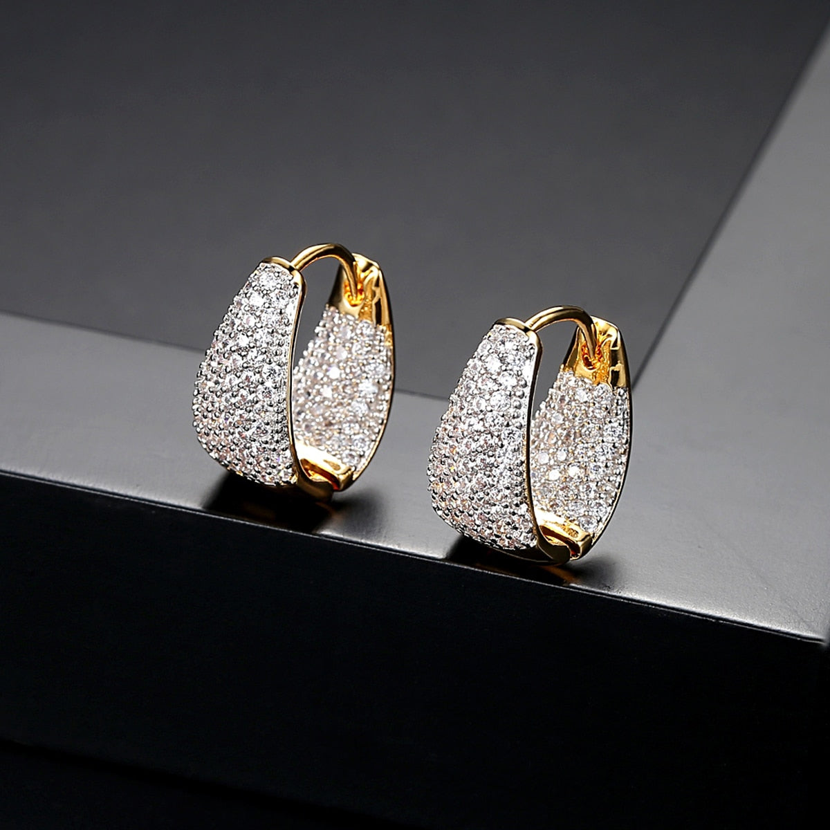 Sparkling Pavé Hoop Earrings