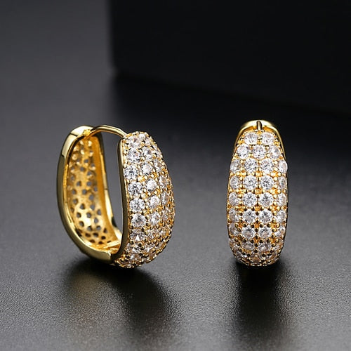 Sparkling Pavé Hoop Earrings
