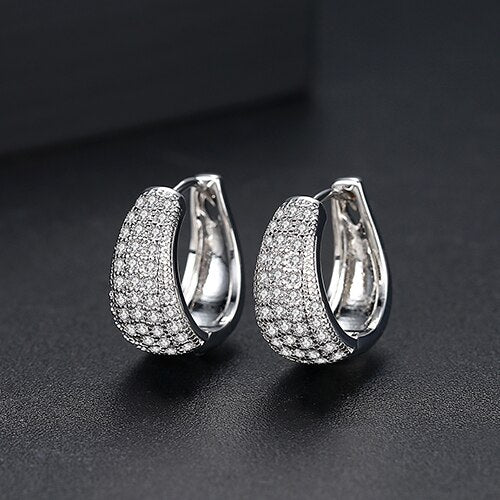 Sparkling Pavé Hoop Earrings
