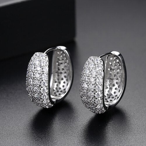 Sparkling Pavé Hoop Earrings