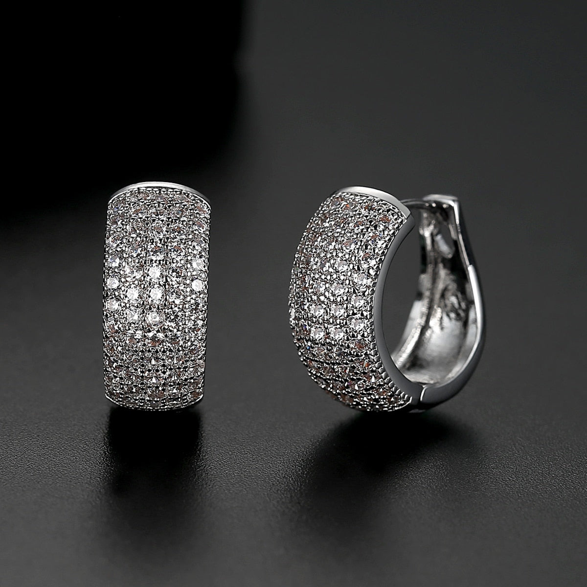 Sparkling Pavé Hoop Earrings