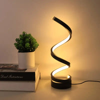 Spiral LED Table Lamp – Dimmable Modern Table Lamp with Warm Ambient Light for Bedroom or Living Room