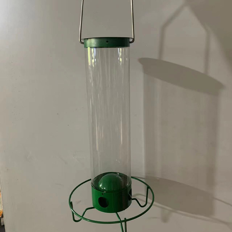 Squirrel-Proof Metal Hanging Tube Bird Feeder for Garden and Outdoor Use
