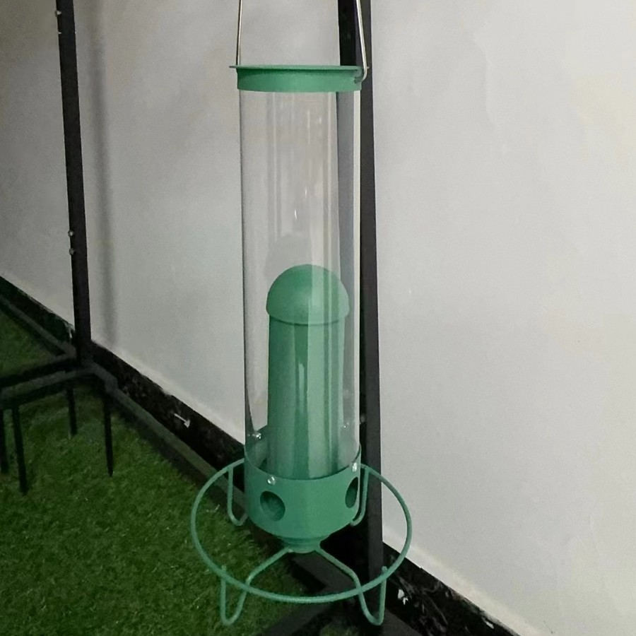 Squirrel-Proof Metal Hanging Tube Bird Feeder for Garden and Outdoor Use