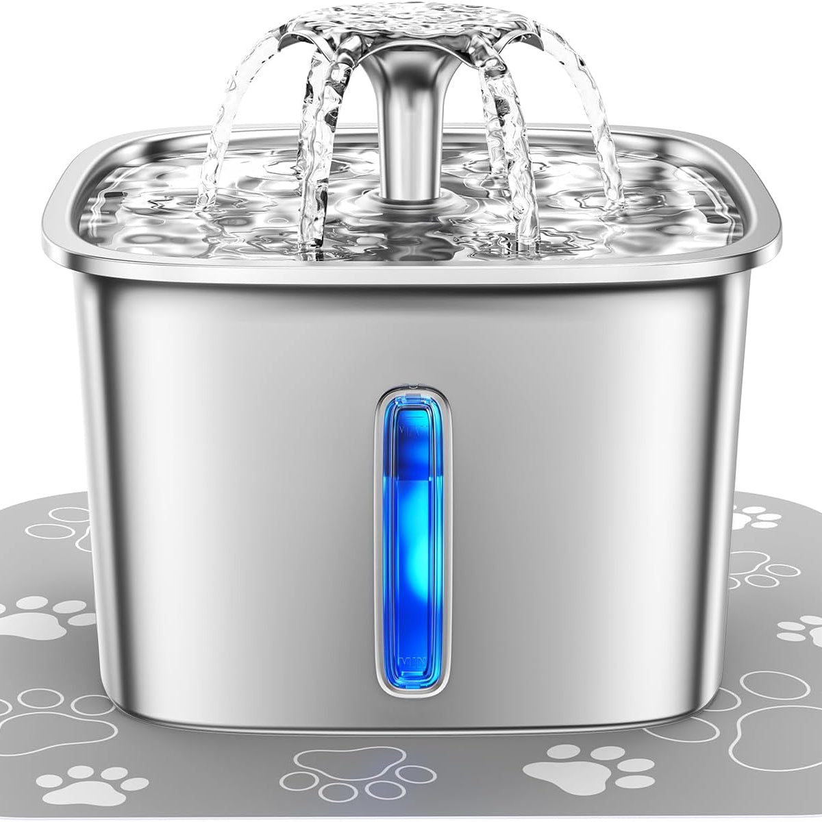 Stainless Steel Cat Water Fountain with Filter