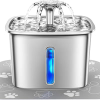 Stainless Steel Cat Water Fountain with Filter