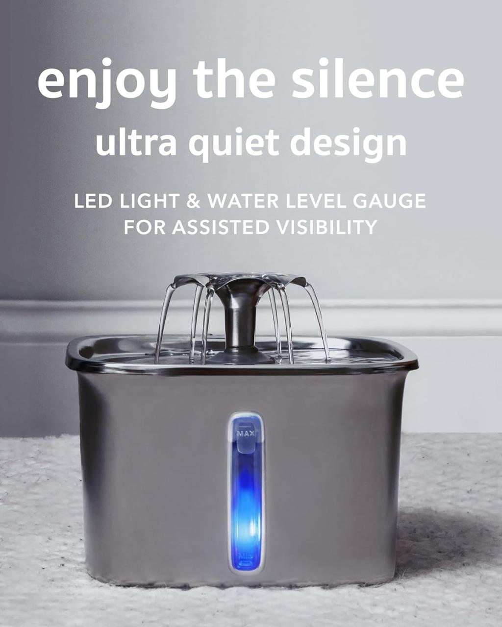 Stainless Steel Cat Water Fountain with Filter