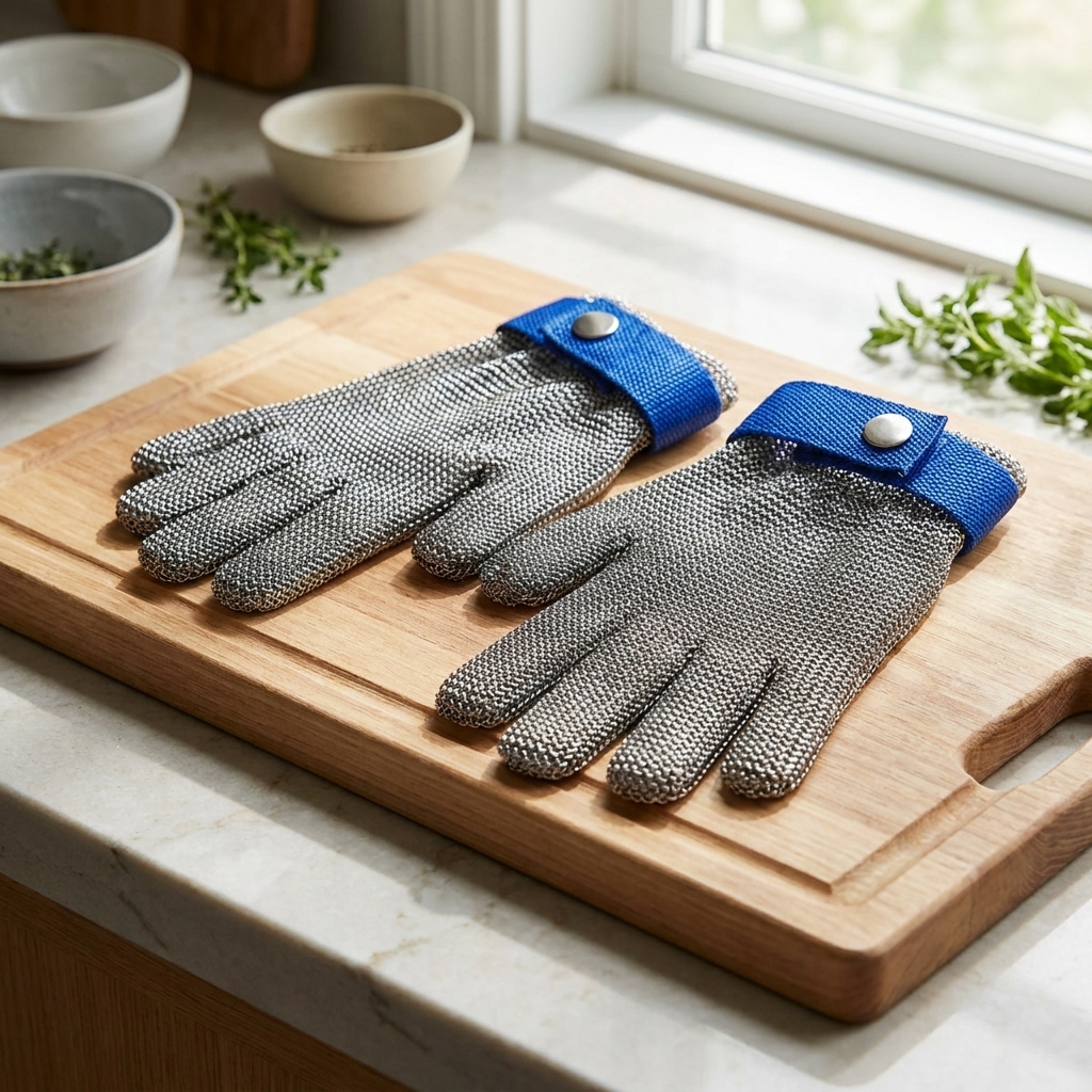 Stainless Steel Cut-Resistant Safety Gloves - Protective Kitchen & Workwear