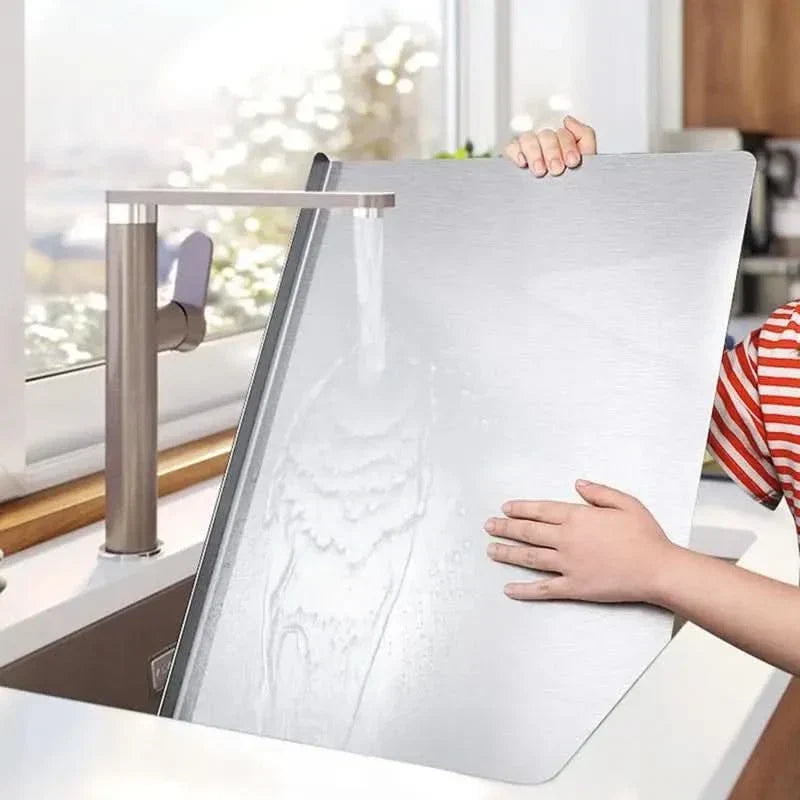 Stainless Steel Cutting Board with Spill Guard
