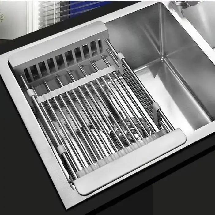 Stainless Steel Expandable Over-the-Sink Dish Drying Rack for Dishes, Fruit and Vegetables