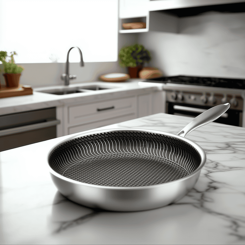 Stainless Steel Frying Pan – Non-Stick Honeycomb Frying Pan for Induction & Oven