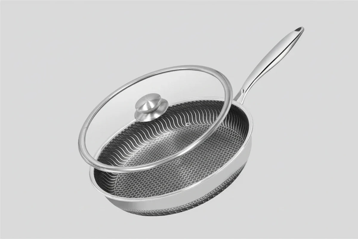 Stainless Steel Frying Pan – Non-Stick Honeycomb Frying Pan for Induction & Oven