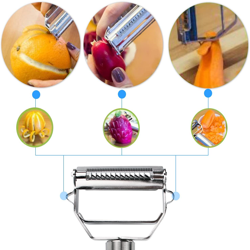 Stainless Steel Multifunction Vegetable Peeler & Julienne Slicer