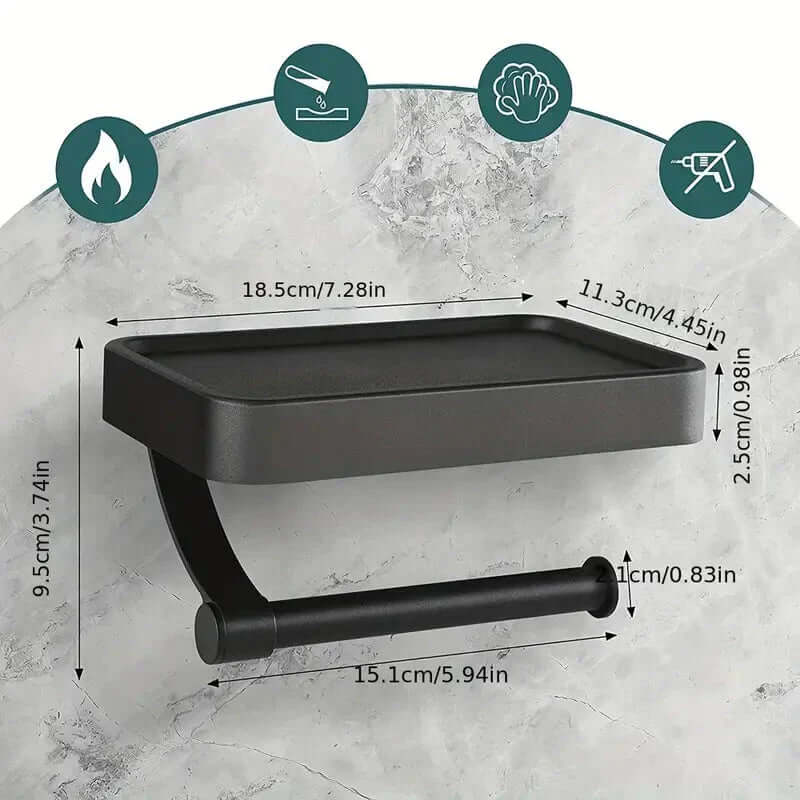 Stainless Steel Toilet Paper Holder with Shelf