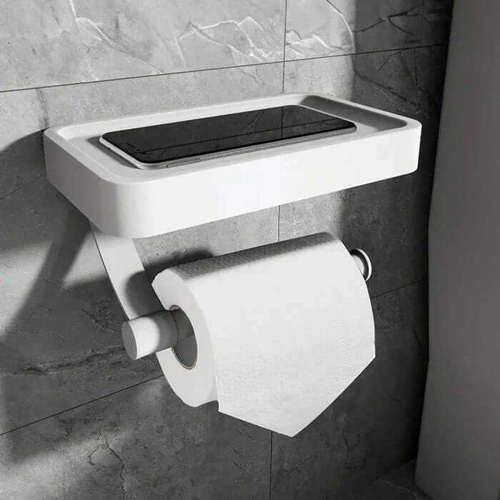 Stainless Steel Toilet Paper Holder with Shelf