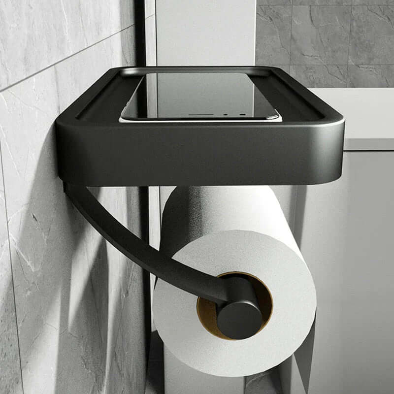 Stainless Steel Toilet Paper Holder with Shelf