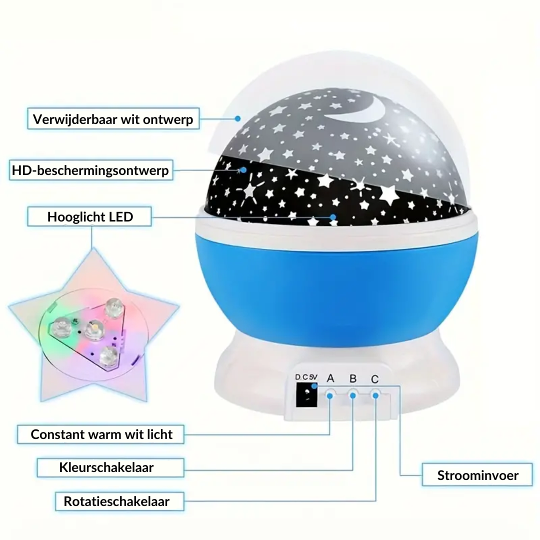 Star Projector Night Light - Soothing Sky Projection with Music