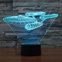 Star Trek Enterprise 3D Illusion Multicolor LED Lamp