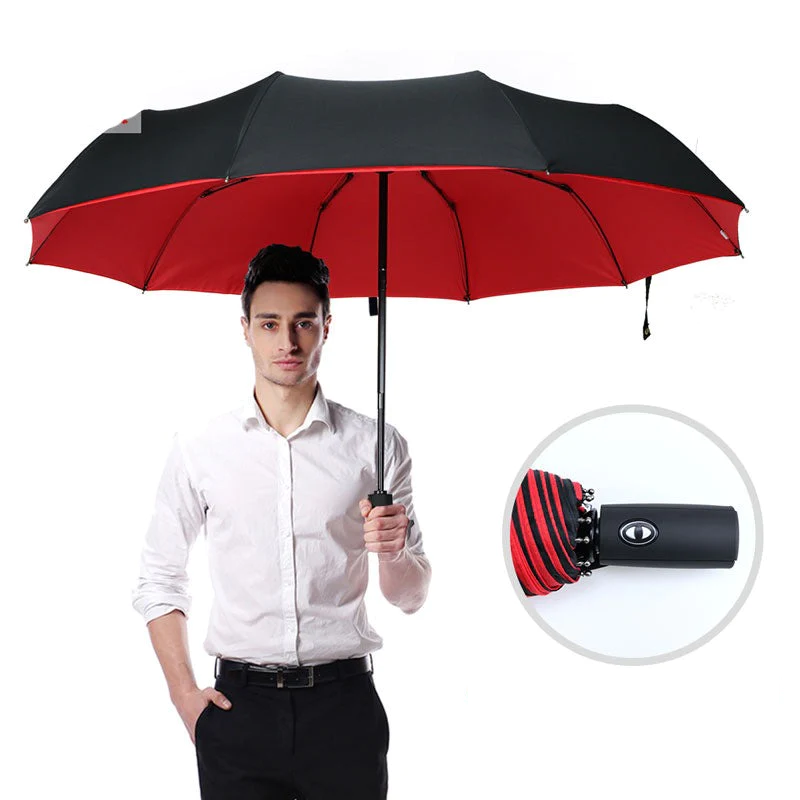Stormproof Folding Umbrella with Wind-Resistant Design
