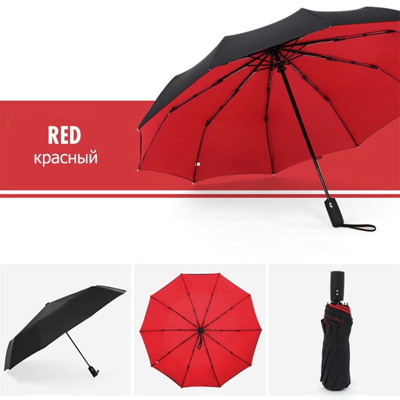 Stormproof Folding Umbrella with Wind-Resistant Design