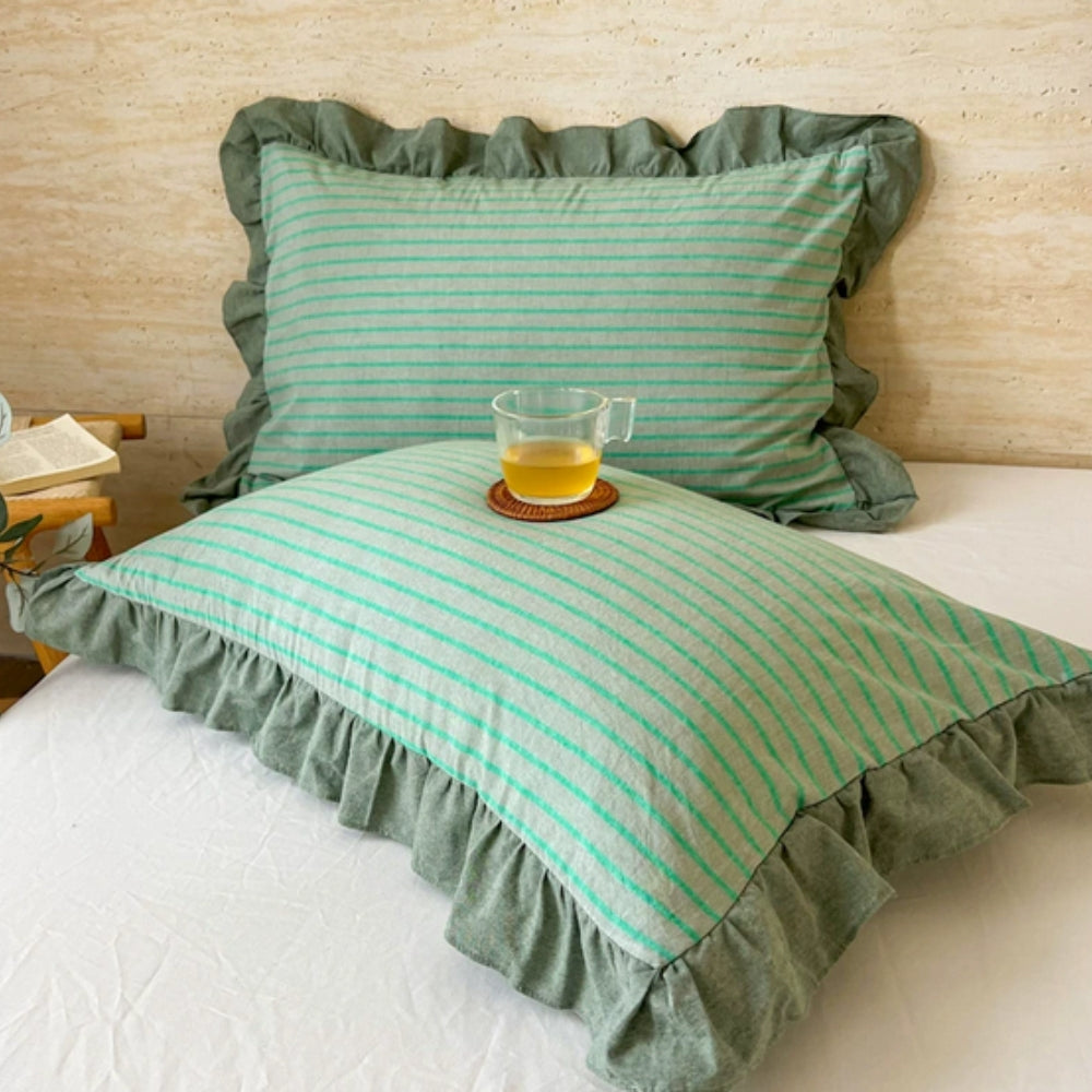 Striped Ruffled Pillowcases