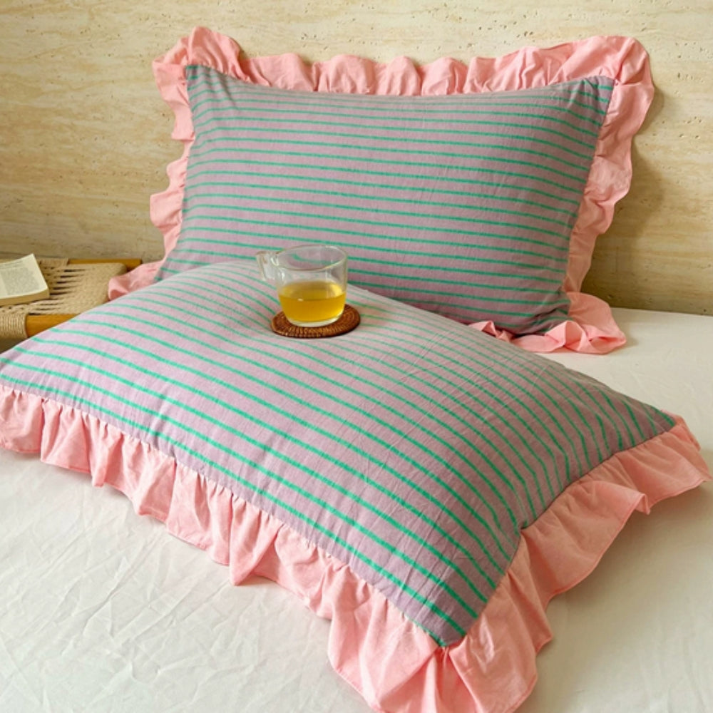 Striped Ruffled Pillowcases