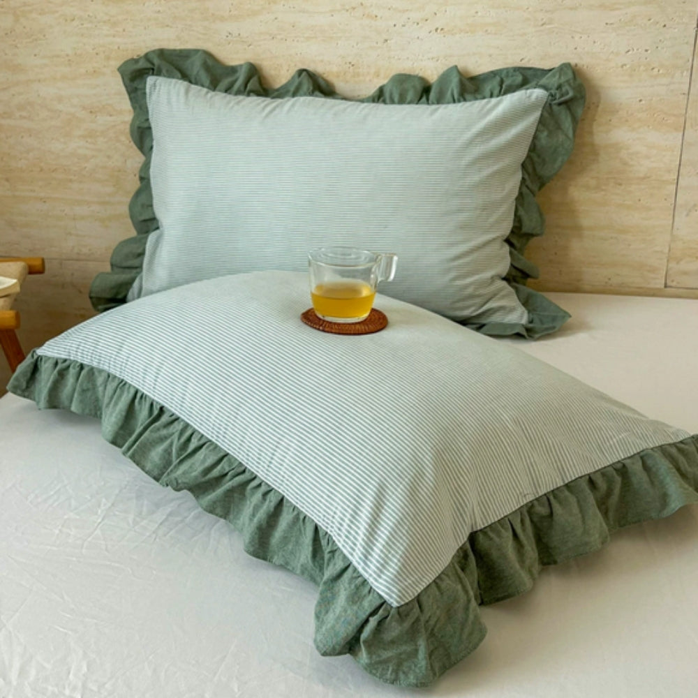 Striped Ruffled Pillowcases
