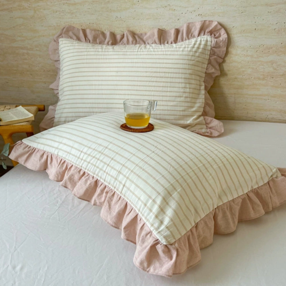 Striped Ruffled Pillowcases