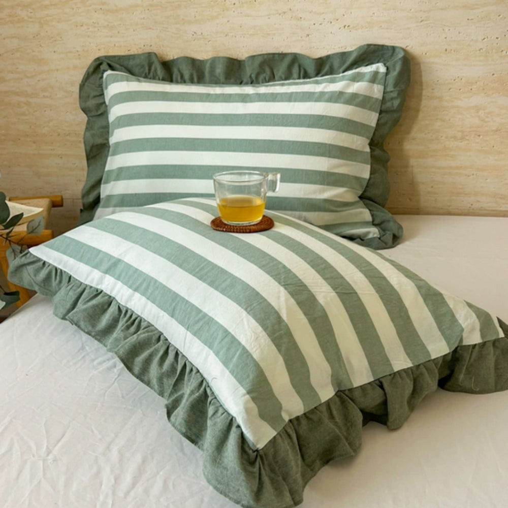 Striped Ruffled Pillowcases