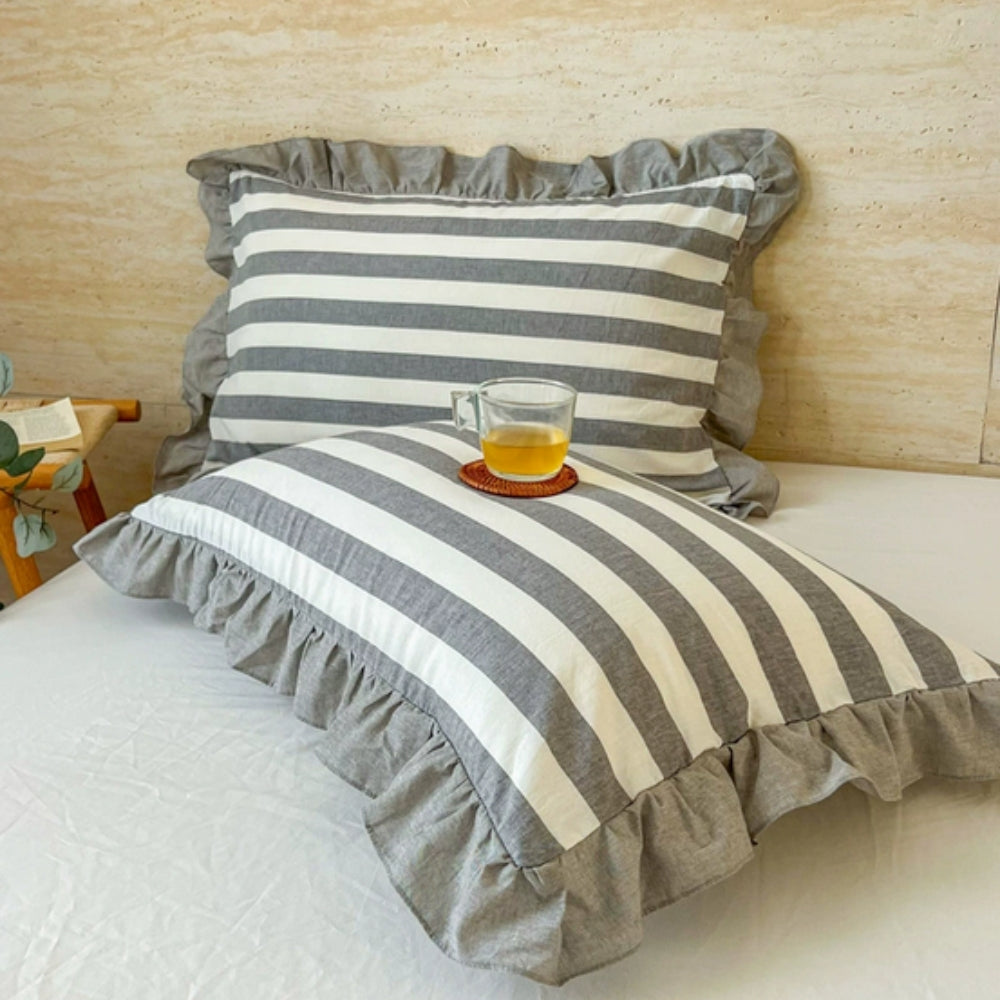 Striped Ruffled Pillowcases