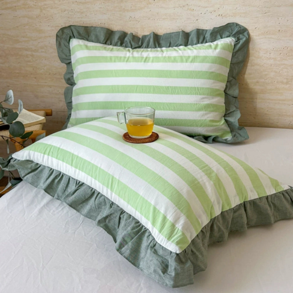 Striped Ruffled Pillowcases