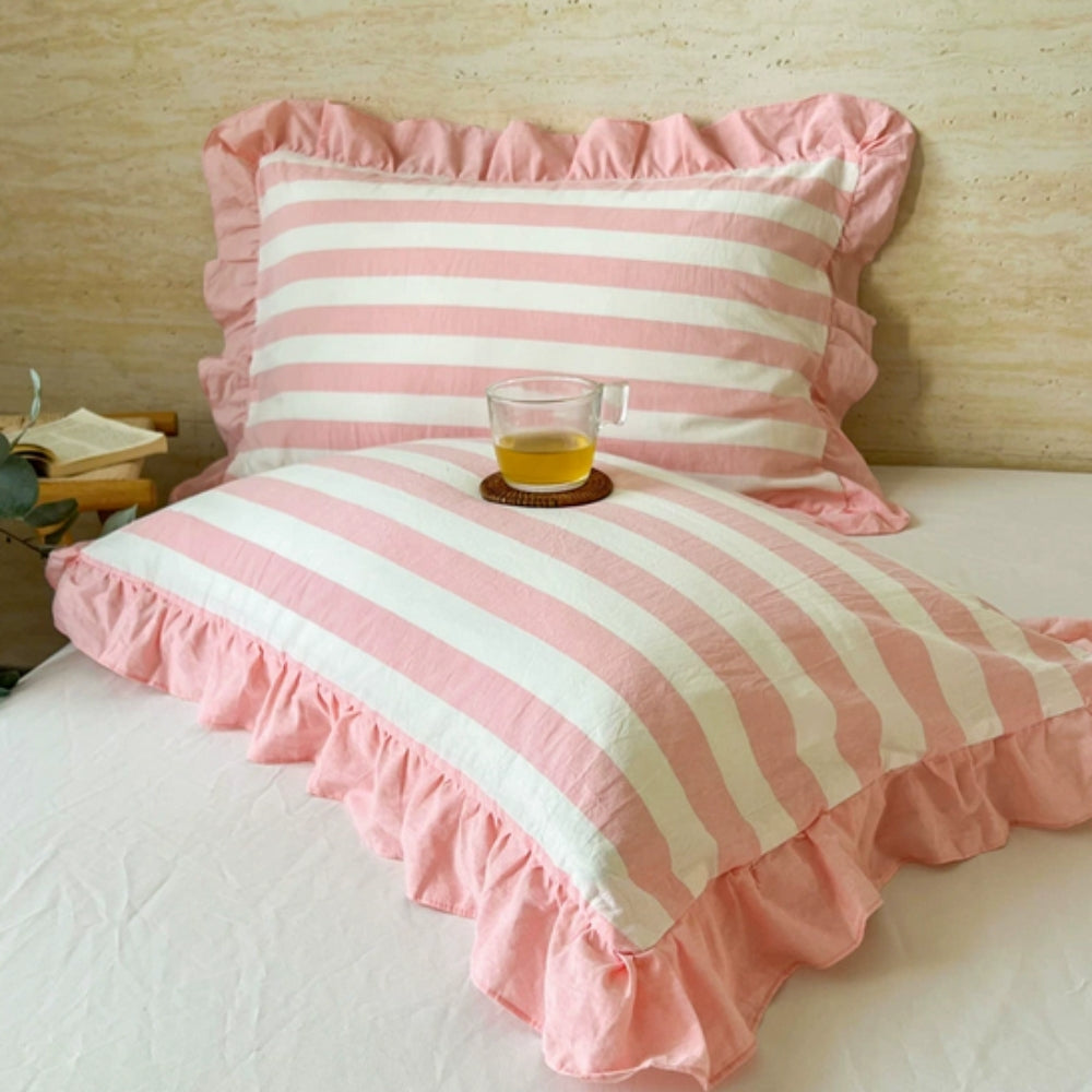 Striped Ruffled Pillowcases