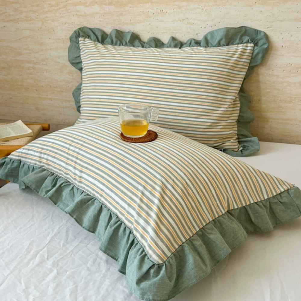 Striped Ruffled Pillowcases